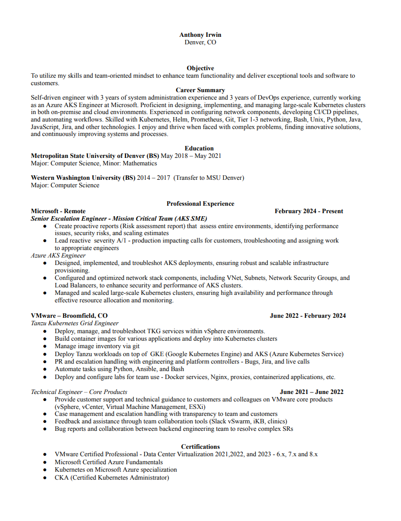 Anthony Irwin — Résumé (image)
